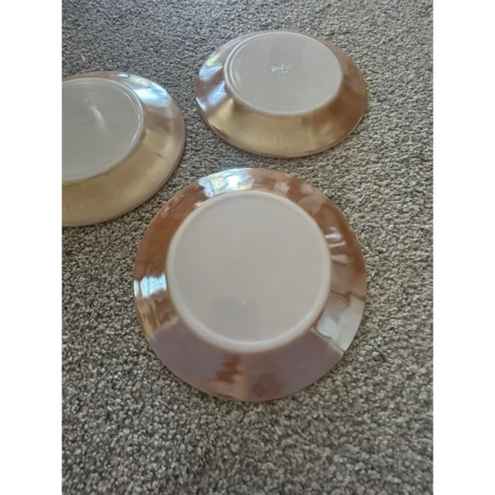 3-PC Fire‎ King Peach Luster Ovenware Replacement Plates